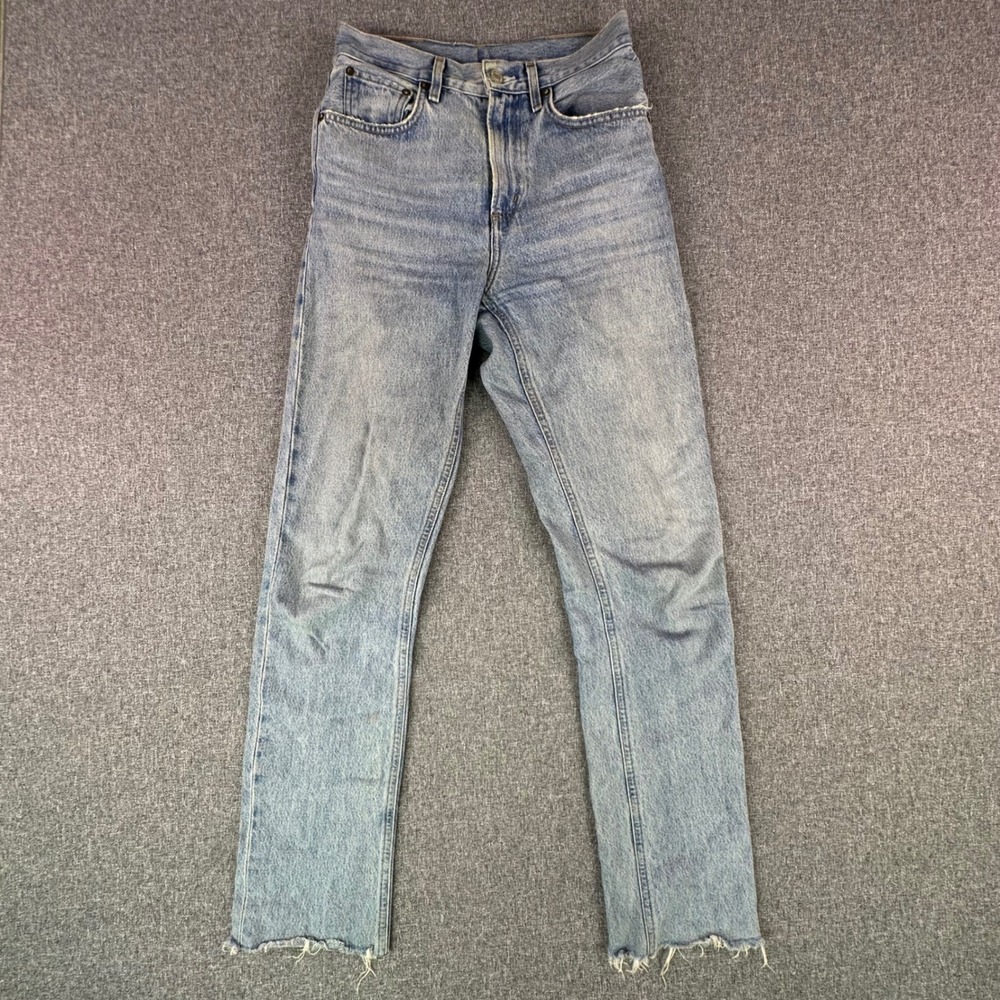 AGOLDE Jeans Womens 26 Cherie High Rise Light Blue Raw Hem A084B-811
